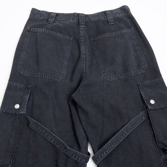 AGOLDE Vivian Pant Cargo Jeans Oversized Baggy Wide Leg Strap Black - Picture 10 of 13